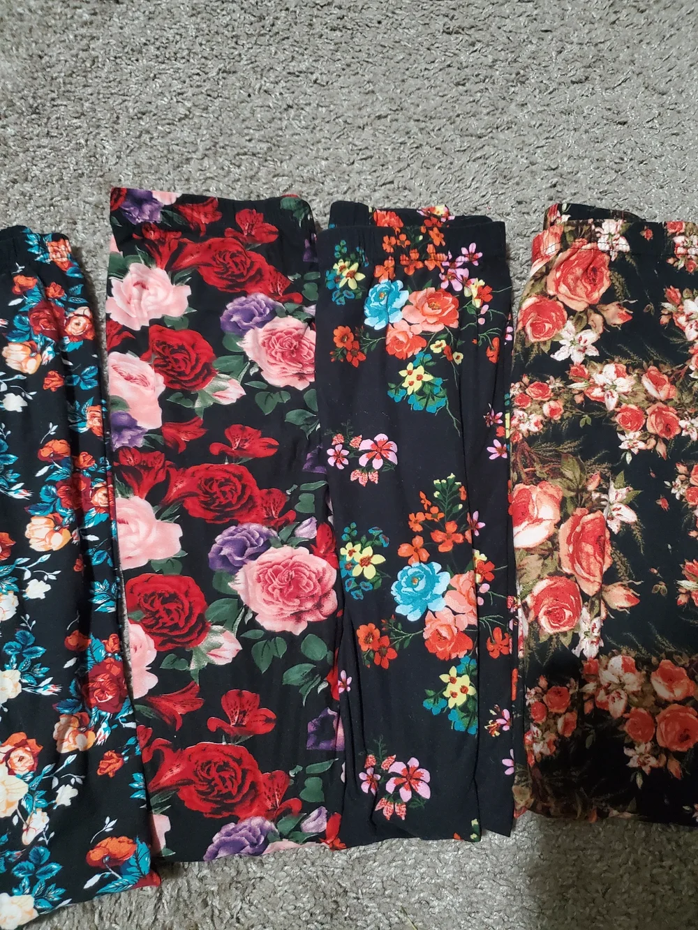 Infinity Raine Women's Floral Leggings Bundle Of 5 Leggings Buttery Soft - Picture 2 of 7